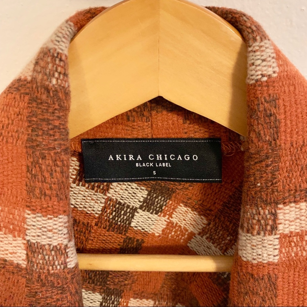 Akira Black Label Open Front Plaid Vest Jacket